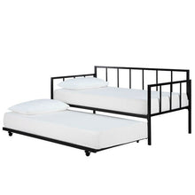 Load image into Gallery viewer, Twin size Heavy Duty Metal Daybed with Roll-Out Trundle Bed
