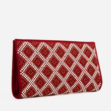 Load image into Gallery viewer, The Nampula Red Glitter Suede Leather Small Clutch