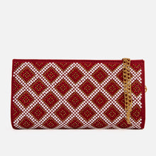 Load image into Gallery viewer, The Nampula Red Glitter Suede Leather Small Clutch