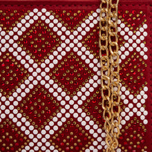Load image into Gallery viewer, The Nampula Red Glitter Suede Leather Small Clutch