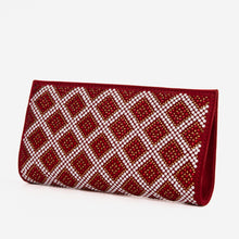 Load image into Gallery viewer, The Nampula Red Glitter Suede Leather Small Clutch