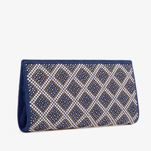 Load image into Gallery viewer, The Nampula Sax Blue Glitter Suede Leather Small Clutch