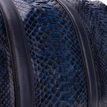 Load image into Gallery viewer, The Velar Navy Hand-Painted Python Leather Weekender Bag