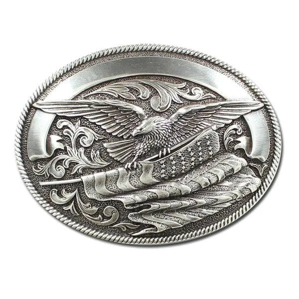 Nocona Carrying The Stars And Stripes - Belt Buckle