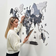 Load image into Gallery viewer, 3D Wooden World Map Nordik