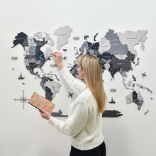 Load image into Gallery viewer, 3D Wooden World Map Nordik