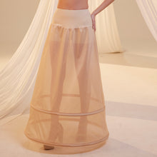 Load image into Gallery viewer, Nude A-Line Wedding Dress Petticoat , Two Hoops Underskirt with Waist Corsage