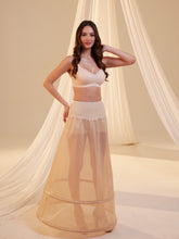 Load image into Gallery viewer, Nude A-Line Wedding Dress Petticoat , Two Hoops Underskirt with Waist Corsage