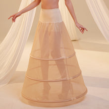 Load image into Gallery viewer, Nude A-Line Wedding Dress Petticoat , 3 Hoops &amp; Waist Corsage