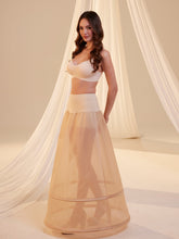 Load image into Gallery viewer, Nude A-Line Wedding Dress Petticoat , Two Hoops Underskirt with Waist Corsage