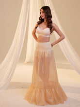 Load image into Gallery viewer, Nude Mermaid Petticoat Skirt  with  Waist Corsage  , Bridal Crinoline Slip