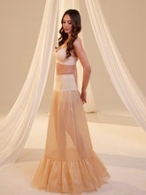 Load image into Gallery viewer, Nude Mermaid Petticoat Skirt  with  Waist Corsage  , Bridal Crinoline Slip