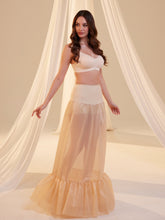 Load image into Gallery viewer, Nude Mermaid Petticoat Skirt  with  Waist Corsage  , Bridal Crinoline Slip