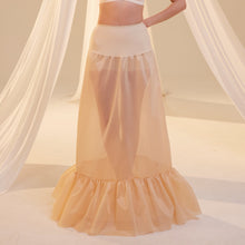 Load image into Gallery viewer, Nude Mermaid Petticoat Skirt  with  Waist Corsage  , Bridal Crinoline Slip