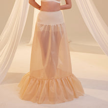 Load image into Gallery viewer, Nude Mermaid Petticoat Skirt  with  Waist Corsage  , Bridal Crinoline Slip