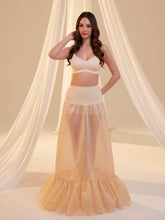 Load image into Gallery viewer, Nude Mermaid Petticoat Skirt  with  Waist Corsage  , Bridal Crinoline Slip