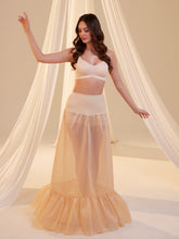 Load image into Gallery viewer, Nude Mermaid Petticoat Skirt  with  Waist Corsage  , Bridal Crinoline Slip