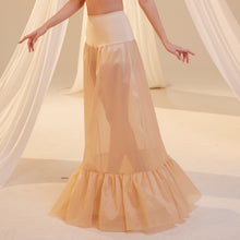 Load image into Gallery viewer, Nude Mermaid Petticoat Skirt  with  Waist Corsage  , Bridal Crinoline Slip