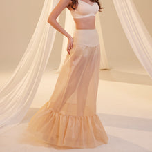 Load image into Gallery viewer, Nude Mermaid Petticoat Skirt  with  Waist Corsage  , Bridal Crinoline Slip
