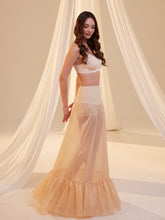 Load image into Gallery viewer, Nude Mermaid Petticoat Skirt  with  Waist Corsage  , Bridal Crinoline Slip