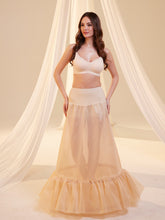 Load image into Gallery viewer, Nude Trumpet Petticoat Skirt  with  Waist Corsage  , Bridal Crinoline Slip