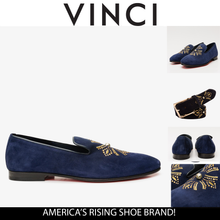 Load image into Gallery viewer, The Lazio Shoe Navy Blue Suede Slip-on Loafer Men Shoe