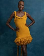 Load image into Gallery viewer, Autumn Winter Hand Woven Twine Rope Shoulder Strap Tassel Dress Swing Short Dress