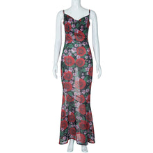 Load image into Gallery viewer, Spring Fashionable Sexy V neck Elegant All Match Slim Fit Long Printed Cami Dress for Women