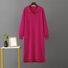 Load image into Gallery viewer, Autumn Winter Polo Collar Base Knitting Loose Solid Color Women Dress