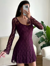 Load image into Gallery viewer, Women Clothing Autumn Winter Women Dress Sexy Square-Neck Lace Long Sleeve Slim Fit Sheath Dress Women