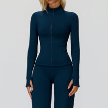 Load image into Gallery viewer, Autumn Winter Stand Collar Coat Zipper Windproof All Matching Warm Top Fitness Running Velvet Sport Coat