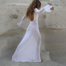 Load image into Gallery viewer, Summer Sexy Backless Long Sleeves See through Mesh Dress