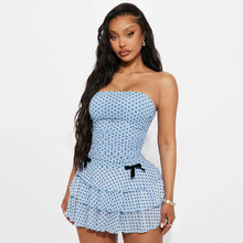 Load image into Gallery viewer, Summer Women Clothing Sexy Polka Dot Bandeau Slim Fit Ruffled Sheath Dress