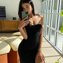 Load image into Gallery viewer, Women Clothing Spring Sexy Mesh Backless Sleeveless Split Sheath Dress for Women