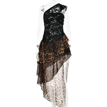 Load image into Gallery viewer, Sexy Leopard Print Chiffon Dress Sexy Backless Lace Stitching Dress