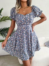 Load image into Gallery viewer, Spring Summer Elegant Floral Lace-up Waist-Controlled Large Hem Dress Women Clothing