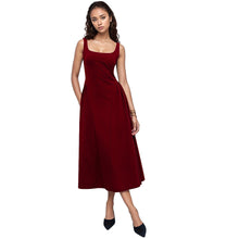 Load image into Gallery viewer, Summer Niche Design Spring Summer round Neck Backless Waist Trimming Sleeveless Dress