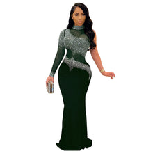 Load image into Gallery viewer, Sexy Rhinestone Mesh Slim Fit Dress Nightclub