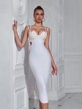 Load image into Gallery viewer, Women Clothing Sexy Tight Cami Dress Bandage Dress Beaded Heavy Industry Evening Dress