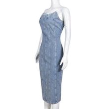Load image into Gallery viewer, Women Clothing Sexy Slim Fit Stitching Tube Top Denim Dress for Women