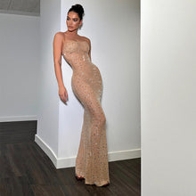Load image into Gallery viewer, Women Clothing Sexy Tight High Waist Rhinestone Fishtail Dress Sling Dress