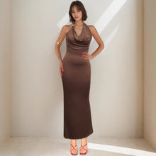 Load image into Gallery viewer, V neck Elegant Halter Dress Women Summer High Grade Sexy Sheath Dress