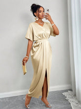Load image into Gallery viewer, Women Clothing Early Autumn Satin Dress Ball Gown Satin Waist Tight Maxi Dress