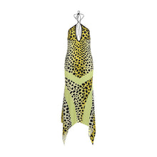 Load image into Gallery viewer, Autumn Winter Slim Fit Low Collar Backless Halter Strap Printing Maxi Dress Elegant Dress