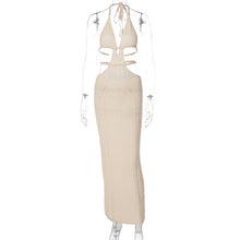 Load image into Gallery viewer, Sexy Pure Want to Hang Neck Wrapped Chest Hollow Out Stitching Lace up Dress for Women