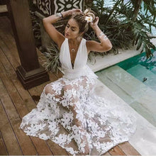 Load image into Gallery viewer, Spring Summer Women Clothes Dress Sexy Lace Cutout Backless Beach Maxi Dress
