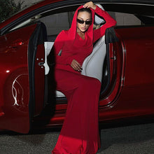 Load image into Gallery viewer, Women Clothing Autumn Solid Color Slim Fit Hood Long Sleeve Dress