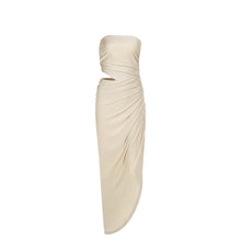 Load image into Gallery viewer, Spring Maxi Dress Elegant Slim Tube Top Hollow Out Cutout Pleated Dress