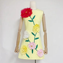 Load image into Gallery viewer, Personalized Minority Chic Short Dress Autumn Patchwork Three Dimensional Floral Design Slim Fit Slimming Dress Women