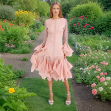 Load image into Gallery viewer, Spring Ruffles Design Waist Tight Slimming Flared Sleeves Dress Women